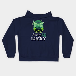 Women Happy Go Lucky Shamrock St Patrick's Day 2023 Kids Hoodie